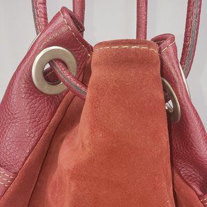 J Jill Maroon Pebbled Leather Handbag Shoulder Bag